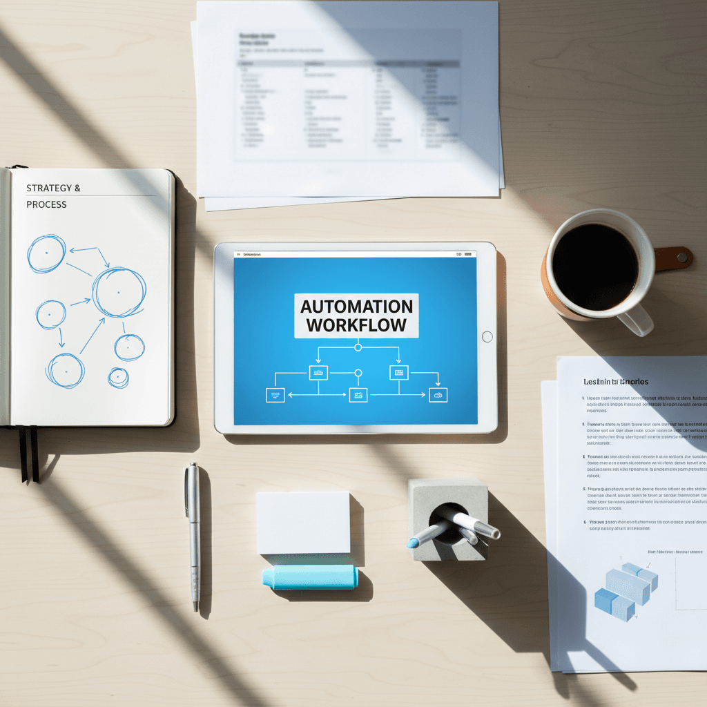 Warehouse records and tablet on a desk showing inventory